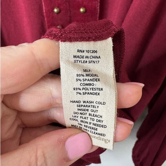 NWT Soft Surroundings Plus 2X Adornment Top in Cabernet Velvet 2FN17 - Picture 10 of 10